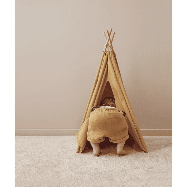 Kids Concept ® Tipi Tent Mini H 75 Cm Geel 3 Kids Concept ® Tipi Tent Mini H 75 Cm Geel - Afbeelding 3