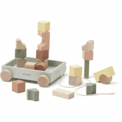 Kids Concept ® Trolley Met Houten Blokken Edvin -Kinderspeelgoed kids concept trolley met houten blokken edvin a410892 3