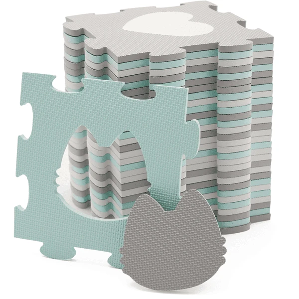 Kinderkraft Kinderrkraft Puzzelmat LUNO SHAPES, Mint 4 Kinderkraft Kinderrkraft Puzzelmat LUNO SHAPES, Mint - Afbeelding 4