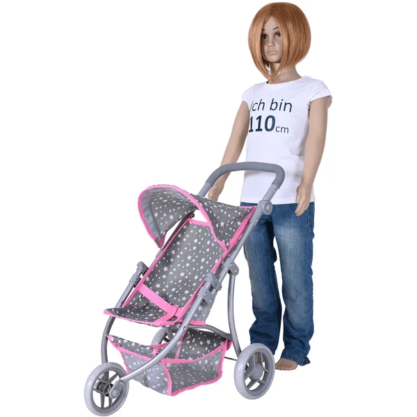 Knorr® Speelgoed Jogger Lio Poppenwagen - Ster Grijs 4 Knorr® Speelgoed Jogger Lio Poppenwagen - Ster Grijs - Afbeelding 4