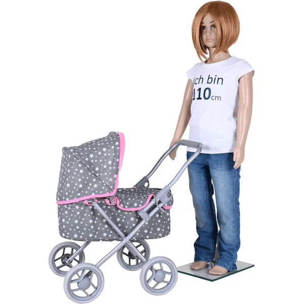 Knorr® Speelgoed Mini Lili Poppenwagen - Ster Grijs 4 Knorr® Speelgoed Mini Lili Poppenwagen - Ster Grijs - Afbeelding 4