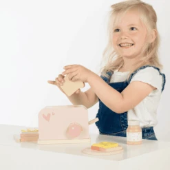 Label-Label - Houten Broodrooster - Roze -Kinderspeelgoed label label houten broodrooster roze a393352 2