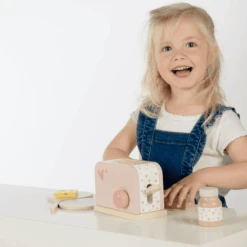 Label-Label - Houten Broodrooster - Roze -Kinderspeelgoed label label houten broodrooster roze a393352 4