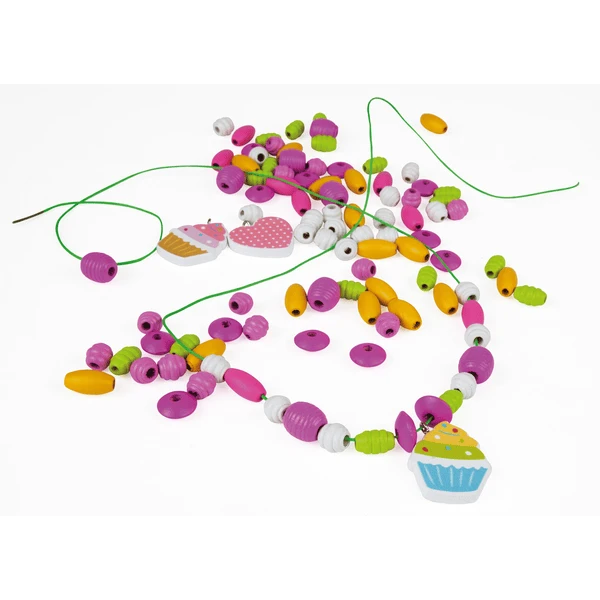 LENA® Houten Kralen Cupcakes, Roze 2 LENA® Houten Kralen Cupcakes, Roze - Afbeelding 2