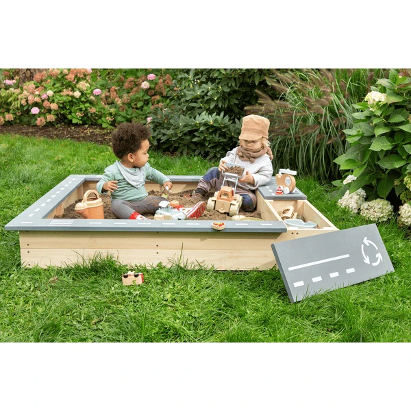 MUDDY BUDDY Zandbak "Beach Rebel" Naturel Lavagrijs 2 MUDDY BUDDY Zandbak "Beach Rebel" Naturel Lavagrijs - Afbeelding 2