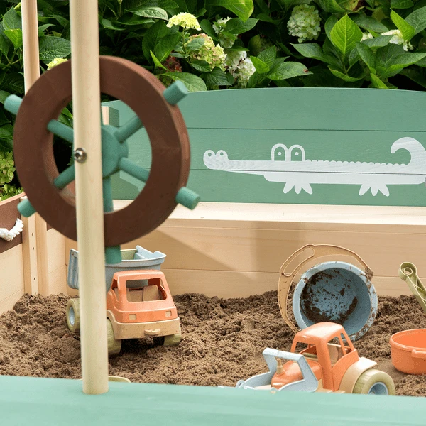 MUDDY BUDDY Zandbak "Jungle King" Natural-salie-mokka 5 MUDDY BUDDY Zandbak "Jungle King" Natural-salie-mokka - Afbeelding 5