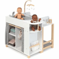 MUSTERKIND ® Doll Centre "Viola" Wit/natuur/grijs