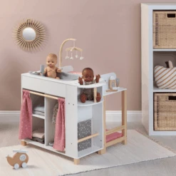 MUSTERKIND ® Dolls' Centre "Viola" Wit/naturel/oudroze -Kinderspeelgoed musterkind dolls centre viola wit naturel oudroze a392688 4