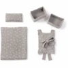 MUSTERKIND ® Poppen Stoffen Set Viola Grijs