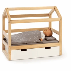 MUSTERKIND ® Poppenhuis Bed Viola Naturel/wit -Kinderspeelgoed musterkind poppenhuis bed viola naturel wit a326651 4