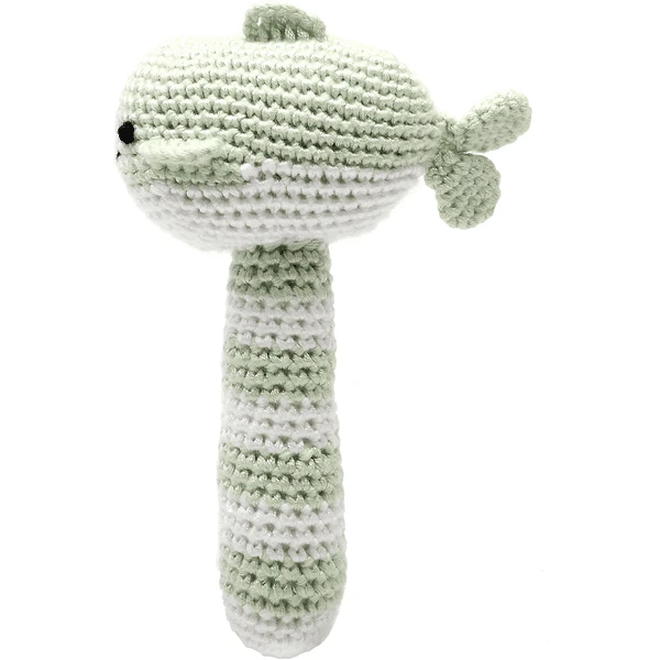 Nature Zoo Of Denmark Gehaakte Ratelwalvis, Lichtgroen 1 Nature Zoo Of Denmark Gehaakte Ratelwalvis, Lichtgroen