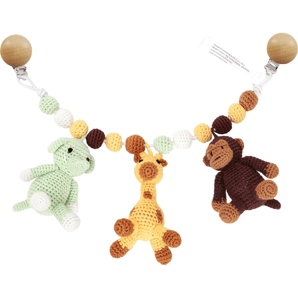 Nature Zoo Of Denmark Grote Trolley Mobiel - Aap, Giraf En Olifant 1 Nature Zoo Of Denmark Grote Trolley Mobiel - Aap, Giraf En Olifant