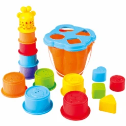 Playgo Speeltrainer Giraffe Met Vormensorteerder, Stapeltoren En Emmer