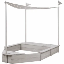 Roba Zandbak Schip Incl. Zonneluifel