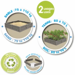 Smoby 2-in-1 Square Garden Zandbak En Plantenbed 9 Smoby 2-in-1 Square Garden Zandbak En Plantenbed -Kinderspeelgoed smoby 2 in 1 square garden zandbak en plantenbed a383804 4