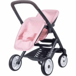 Smoby Quinny Tweeling Sport Poppenwagen Roze/grijs -Kinderspeelgoed smoby quinny tweeling sport poppenwagen roze grijs a311772 3