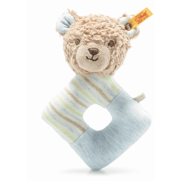 Steiff Grijpring Met Rammelaar Teddybeer Rudy GOTS 15 Cm 1 Steiff Grijpring Met Rammelaar Teddybeer Rudy GOTS 15 Cm