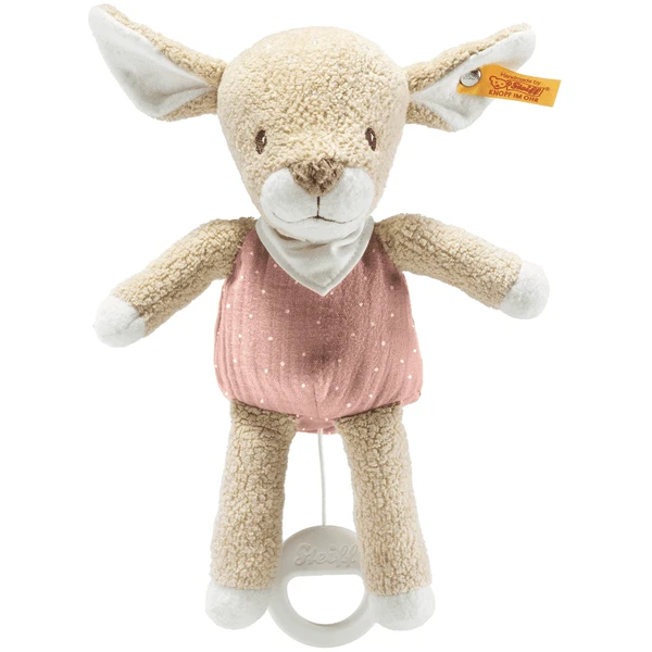 Steiff Raja Hert Muziekdoos, Beige/roze 1 Steiff Raja Hert Muziekdoos, Beige/roze