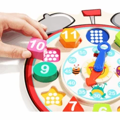 Top B Right Toys® Leren Klok Met Vormen Sorteerder 7 Top B Right Toys® Leren Klok Met Vormen Sorteerder -Kinderspeelgoed top b right toys leren klok met vormen sorteerder a330951 2