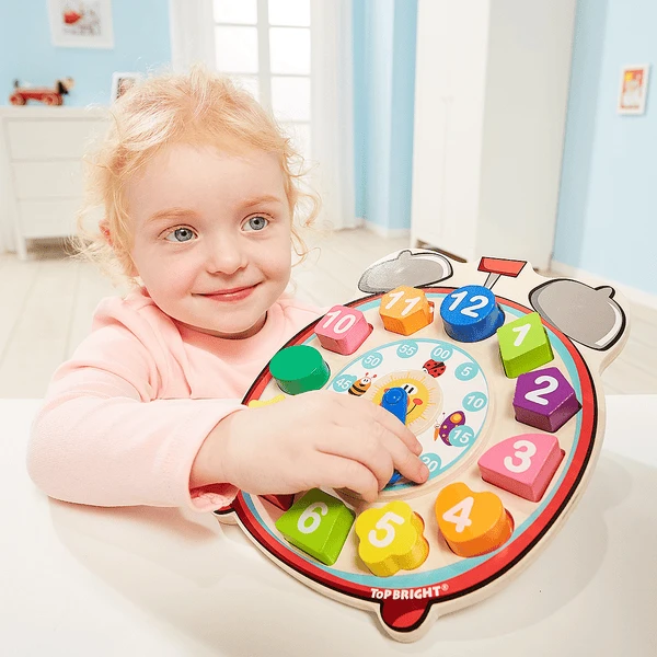 Top B Right Toys® Leren Klok Met Vormen Sorteerder 5 Top B Right Toys® Leren Klok Met Vormen Sorteerder - Afbeelding 5