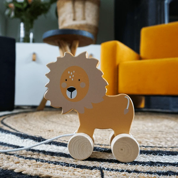 Tryco Houten Trekspeelgoed - Leeuw 2 Tryco Houten Trekspeelgoed - Leeuw - Afbeelding 2