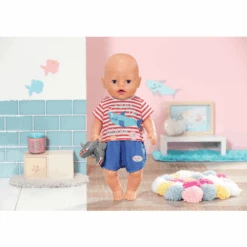 Zapf Creation BABY Born® Bath Pyjama & Klompjes Blauw 43cm -Kinderspeelgoed zapf creation baby born bath pyjama amp klompjes blauw 43cm a403227 4